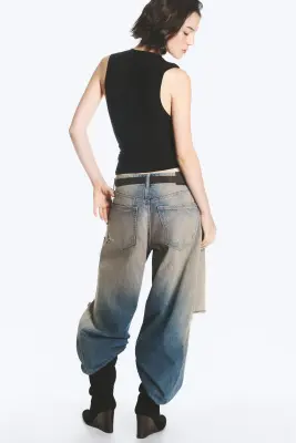 Top corset en lyocell à col V - Noir — photo 3