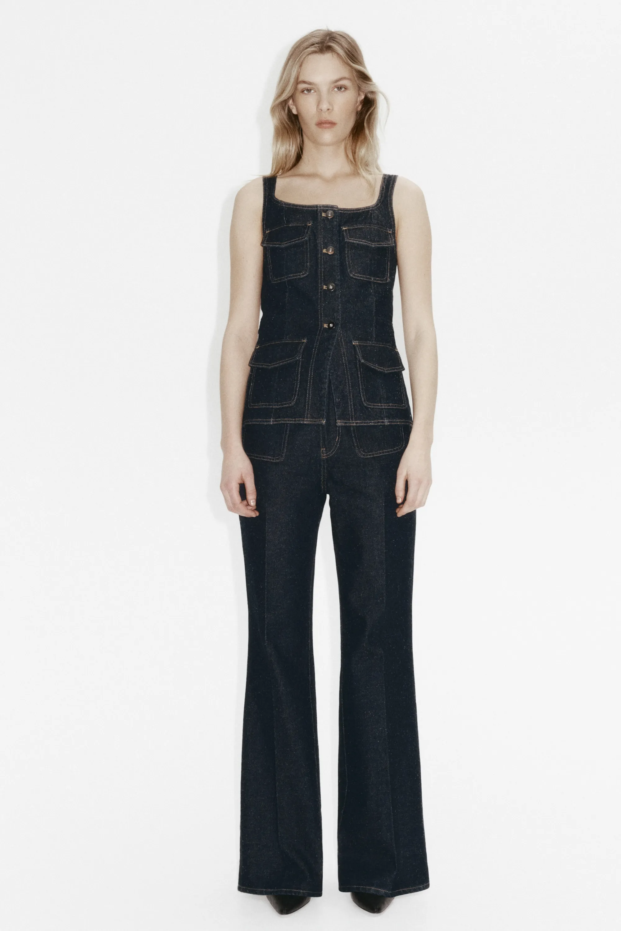 Bootcut High Jeans - Bleu denim foncé