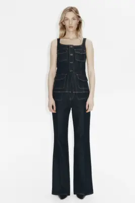 Bootcut High Jeans - Bleu denim foncé — photo 1