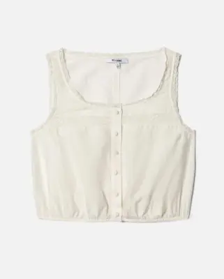 Nouveau ! RE/DONE Blouse Allegra Vintage White — photo 3