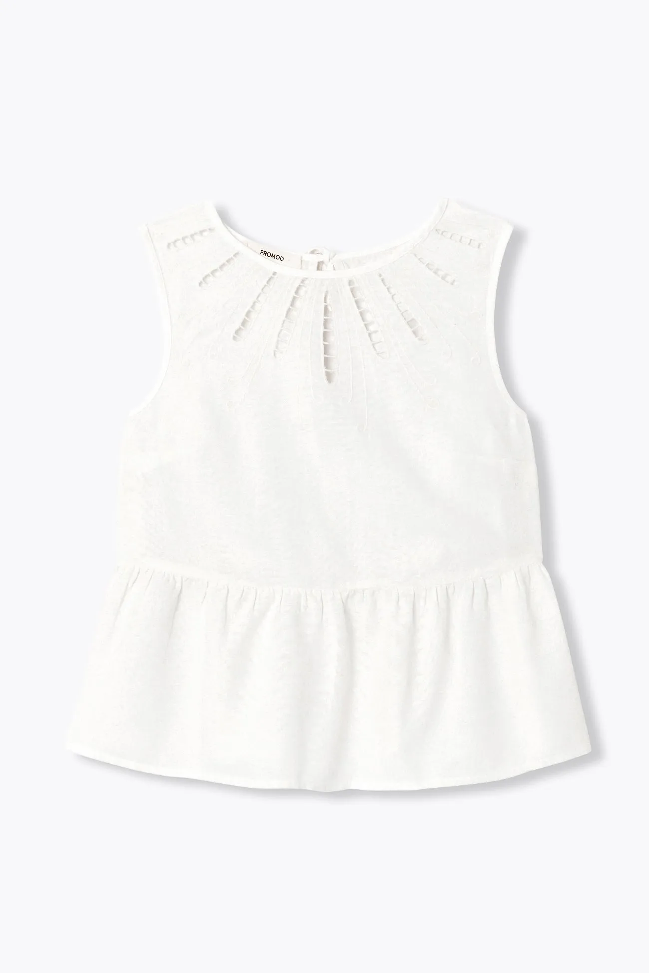 Blouse sans manches brodée