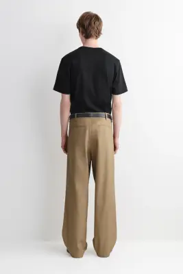 PANTALON CHINO LARGE DÉCONTRACTÉ EN COTON - SABLE — photo 3