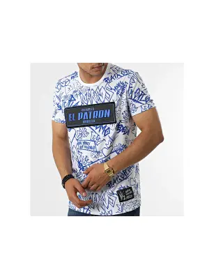 Tee shirt El Patron blanc bleu — photo 4