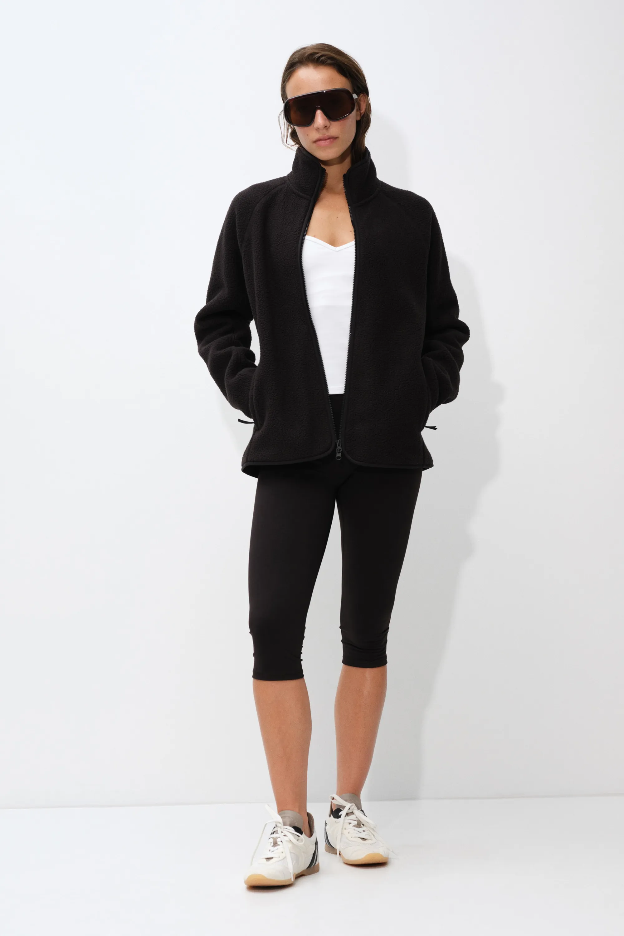 Veste de sport en tissu Teddy bear - Noir