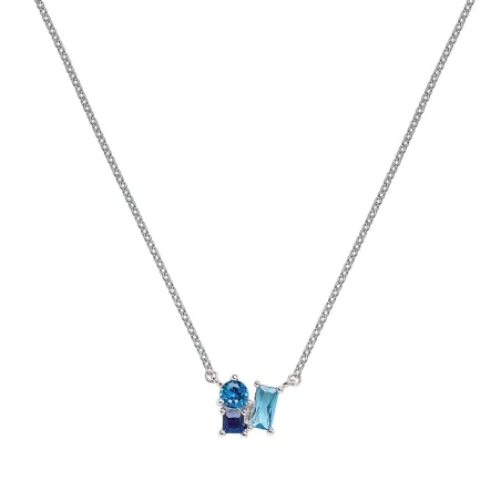 Collier Argent Rhodié - Oxyde de Zirconium Bleu Go Mademoiselle 600112