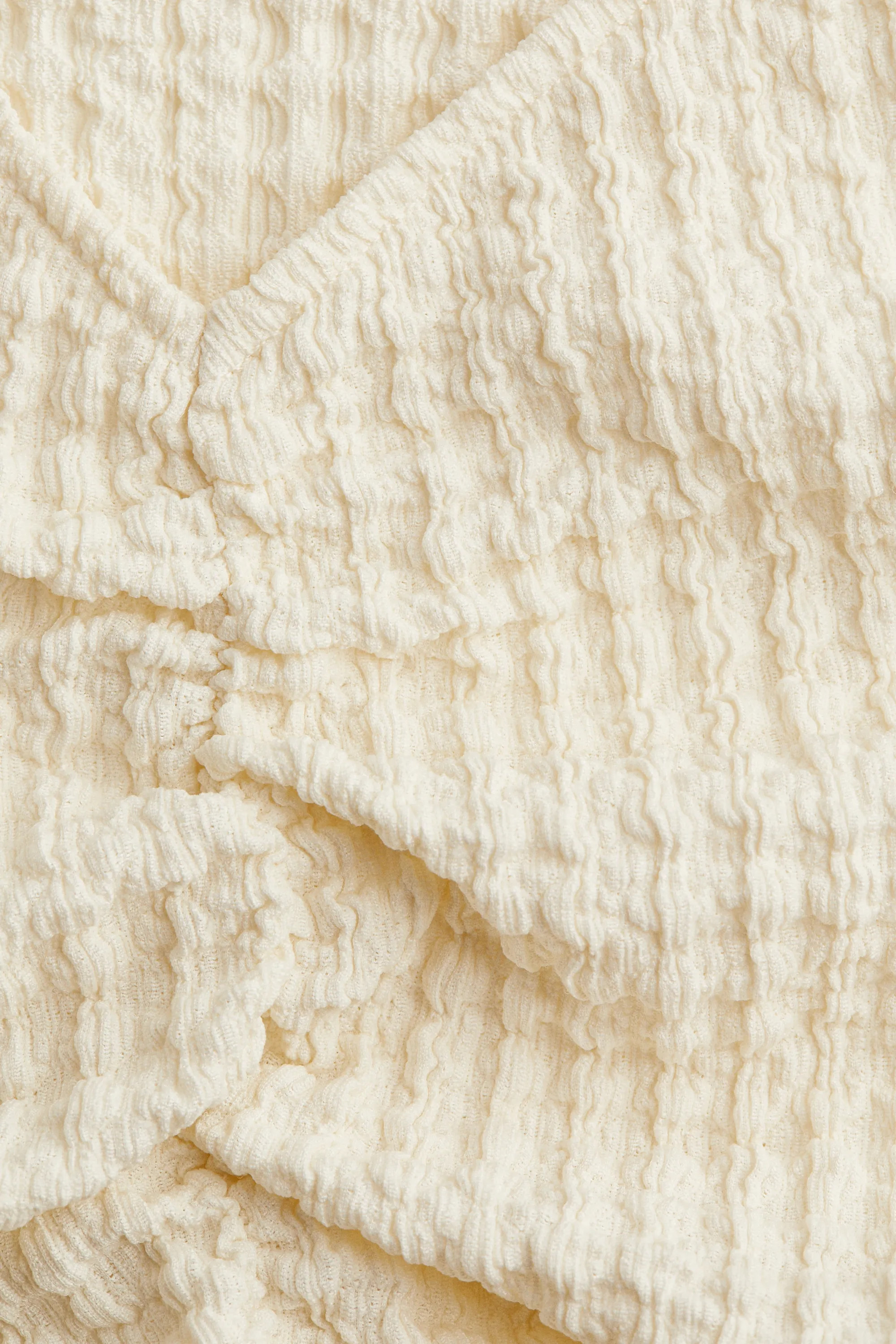 Top texturé à effet drapé - Crème