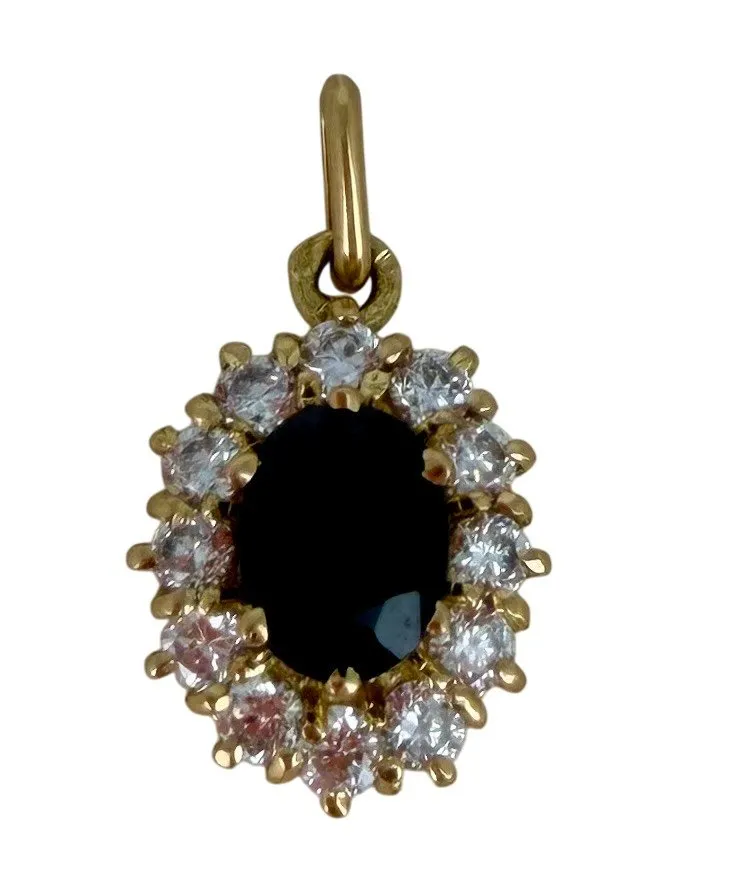 Pendentif jaune saphir diamants saphir diamants