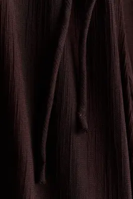 Pantalon à cordon avec jambes ballon - Marron foncé — photo 2
