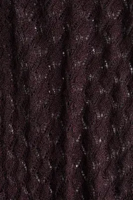 Top en maille pointelle scintillante - Rouge prune — photo 3