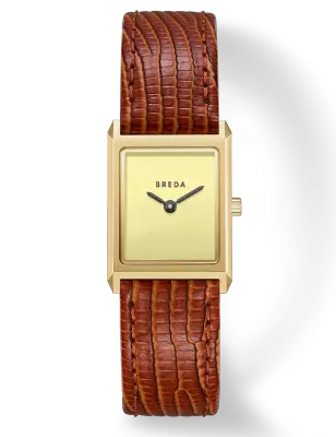 BREDA VIRGIL LIZARD GOLD BROWN CREAM — photo 1