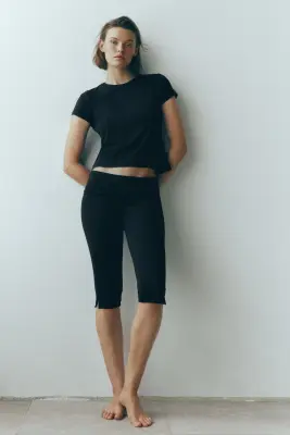 Pantalon Capri en jersey - Noir — photo 2