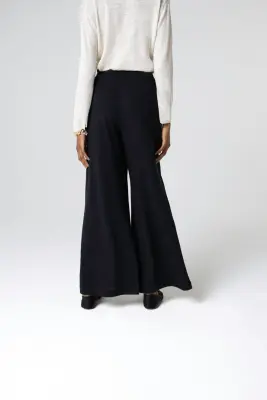 Pantalon Noir en Coton / Lin — photo 3