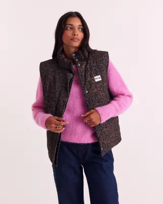 Veste Clovis léopard fauve chocolat — photo 2