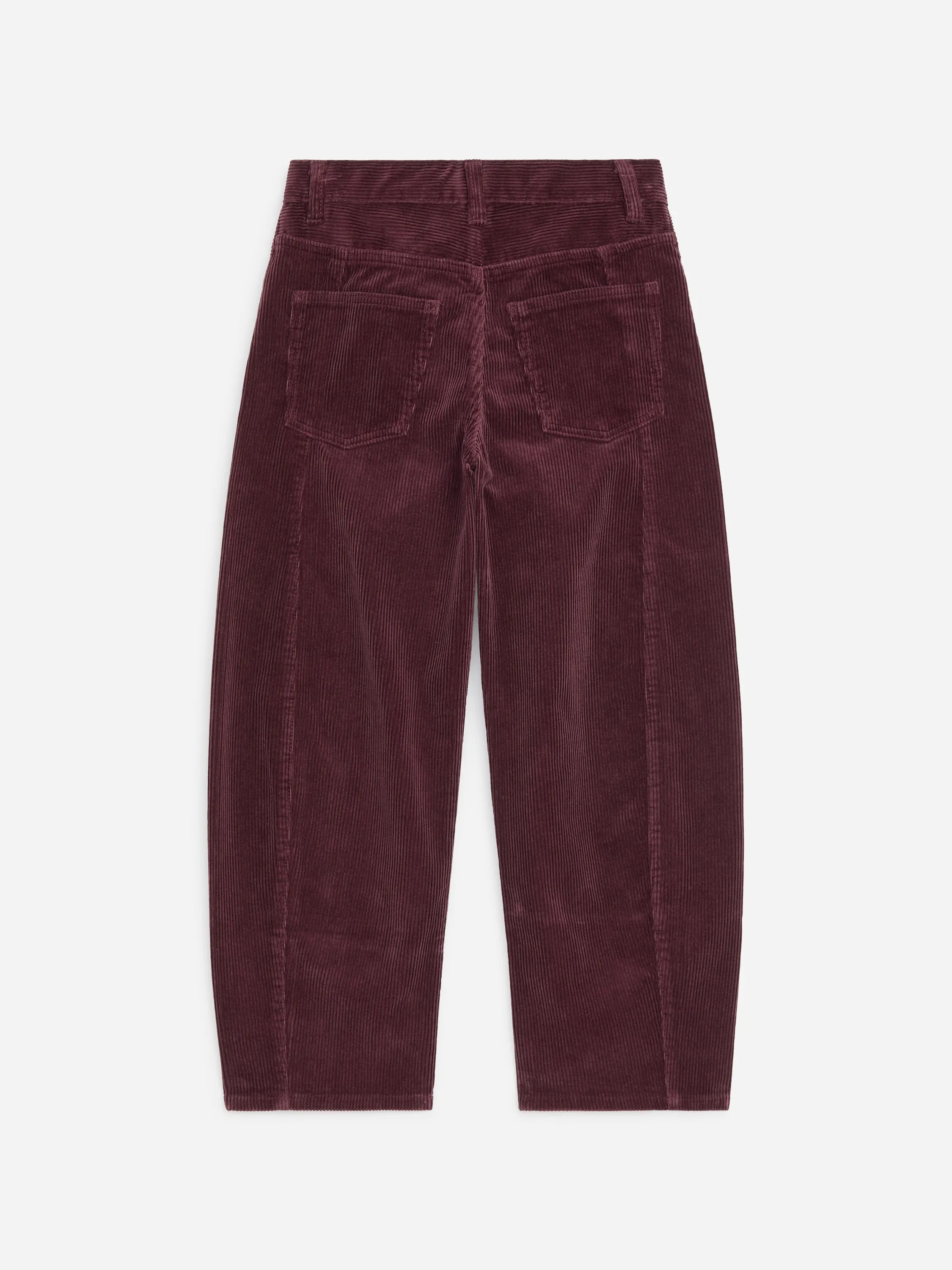 Pantalon en velours côtelé jambes barrel - Bordeaux