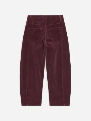 Pantalon en velours côtelé jambes barrel - Bordeaux — photo 1