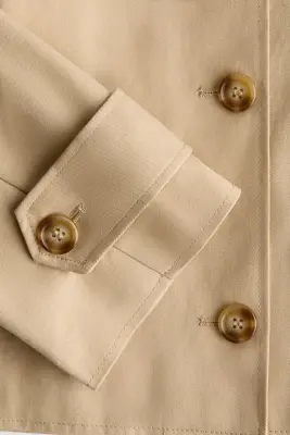 Veste façon trench en coton - Beige — photo 4