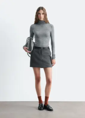 Wool Turtleneck Top - Gris — photo 2