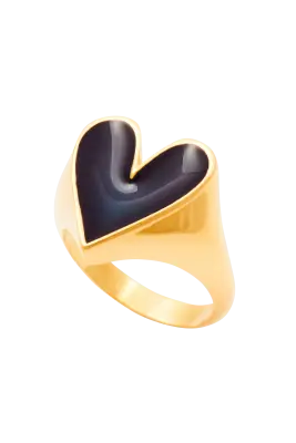 Bague Faustine doré coeur marine — photo 5