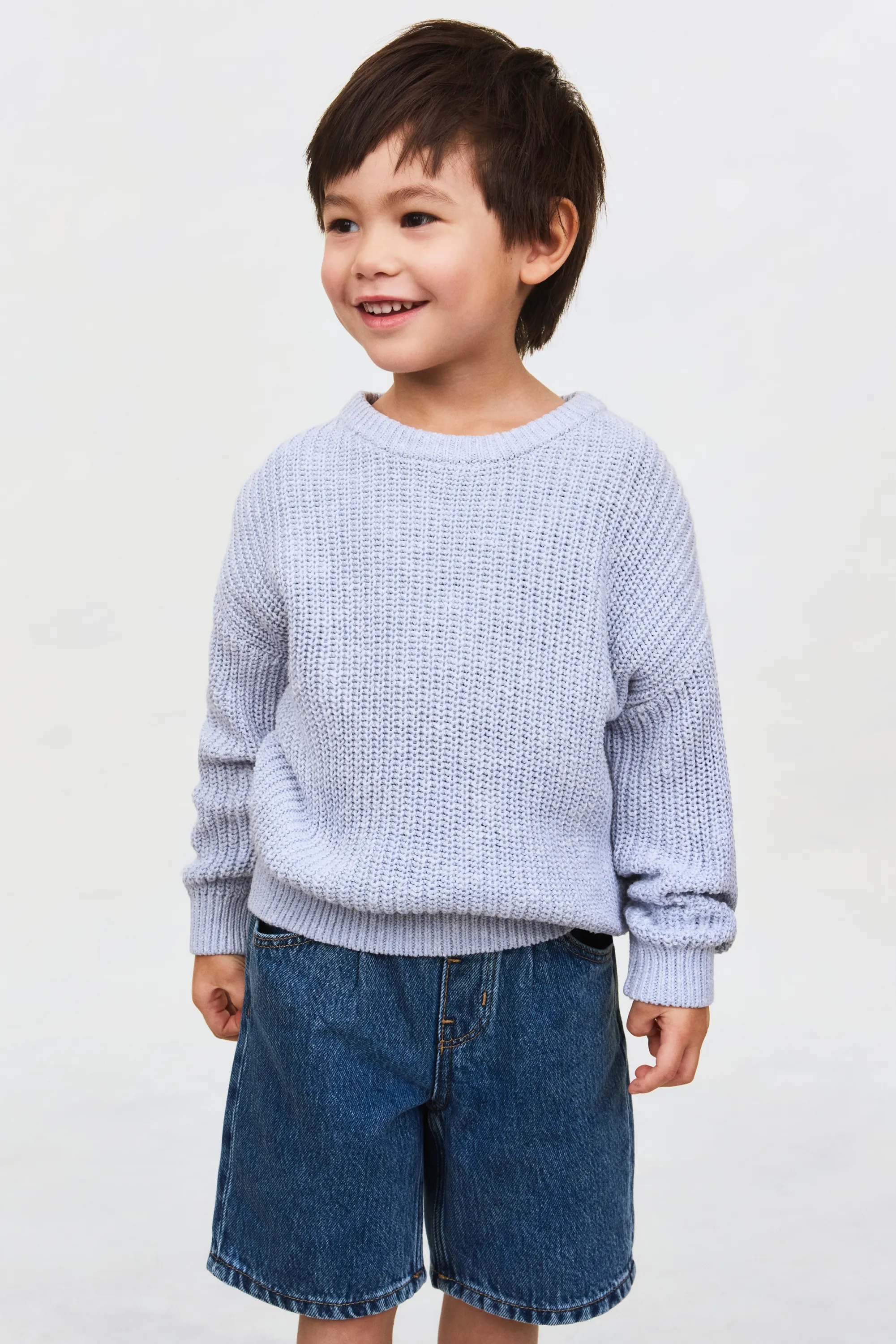 Short de longueur genou en denim - Bleu denim