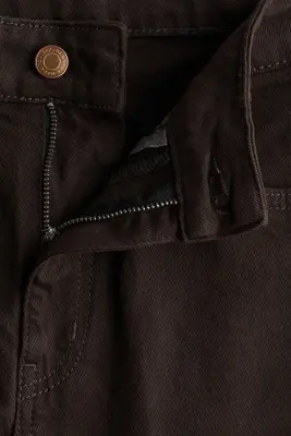 Wide High Waist Jeans - Marron foncé — photo 4