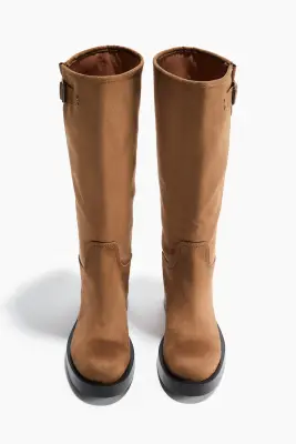 Bottes de hauteur genou - Beige foncé — photo 1
