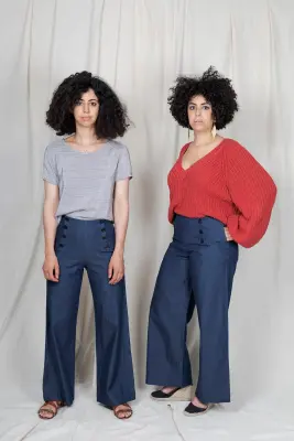 Pantalon Sailor – Mamamushi Studio - Blanc — photo 4