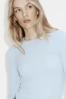 Top en laine - Bleu clair — photo 1