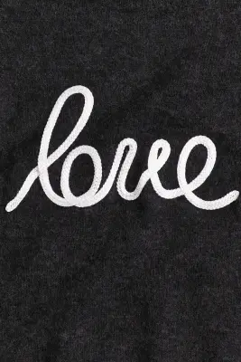 Pull avec application - Gris foncé chiné/Love — photo 3