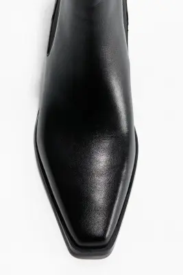 Bottines en cuir - Noir — photo 3