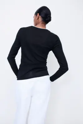 MAMA Layered-look jersey top - Noir — photo 2