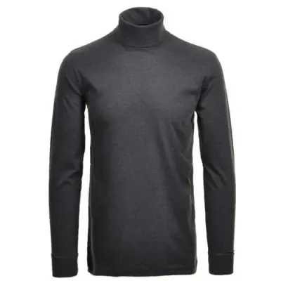 RAGMAN COL ROULE GRANDE LONGUEUR COTON Anthracite — photo 1