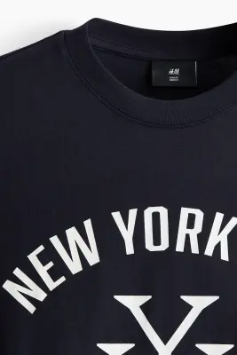 T-shirt imprimé Loose Fit - Bleu foncé/New York City — photo 4