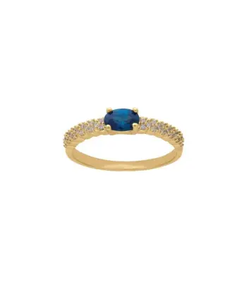 Bague oz bleu saphir blancs t58 5237por-58