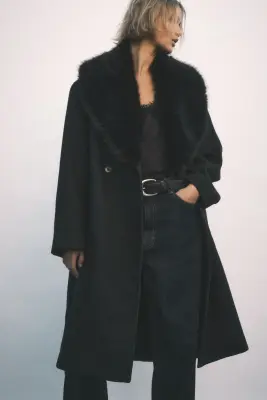 Manteau à fermeture croisée - Noir — photo 1