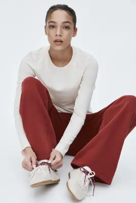 Pantalon en molleton - Rouge foncé — photo 2