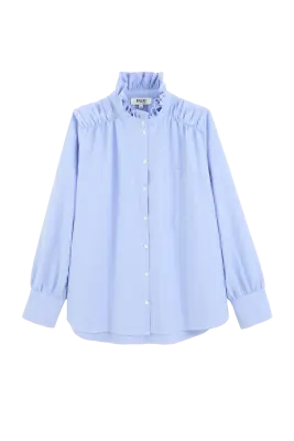 Chemise Léonor rayures bleu lavande et blanc — photo 5
