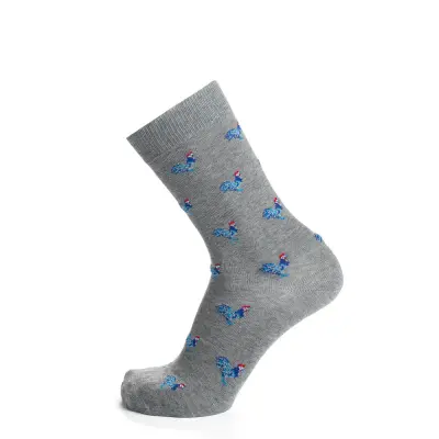 Chaussettes "coqs" gris clair — photo 1
