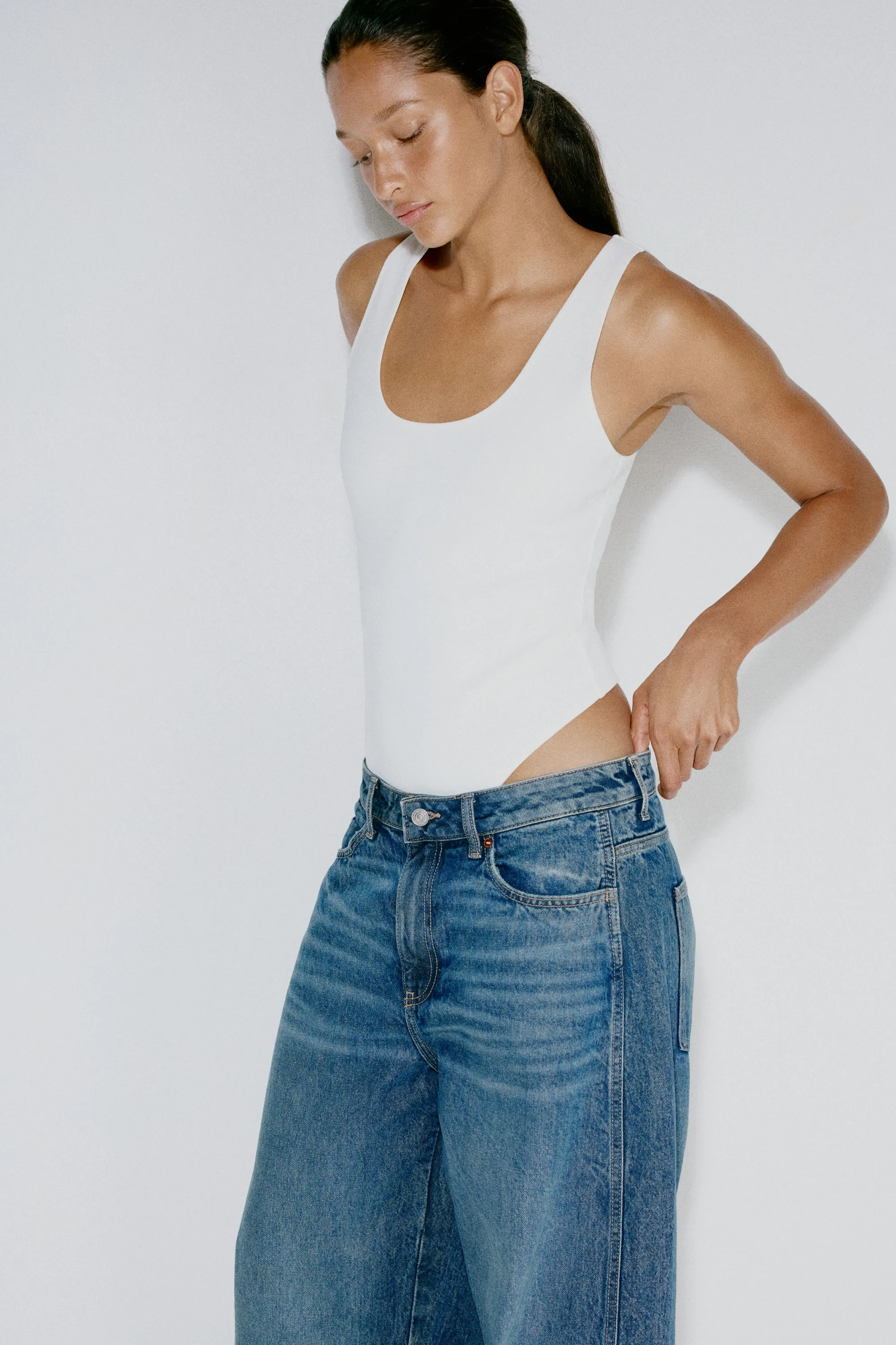 Body string sans manches - Blanc