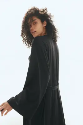 Robe de chambre en jersey - Noir — photo 3