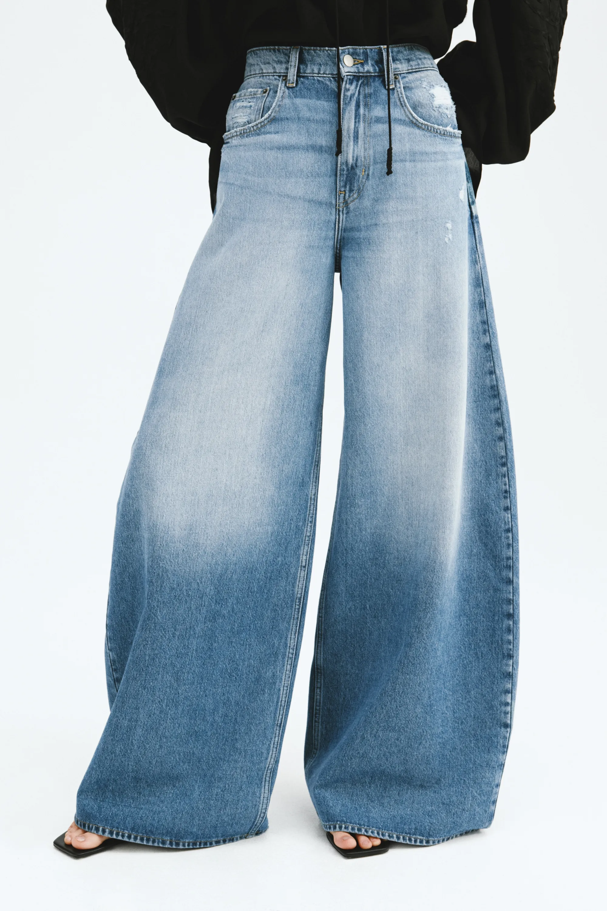 Barrel Leg Regular Jeans - Bleu denim clair