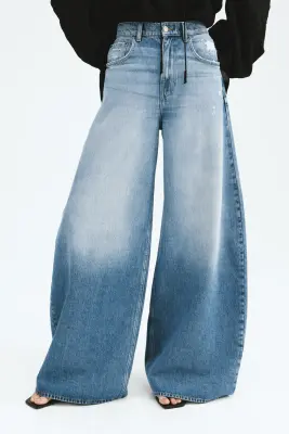 Barrel Leg Regular Jeans - Bleu denim clair — photo 1