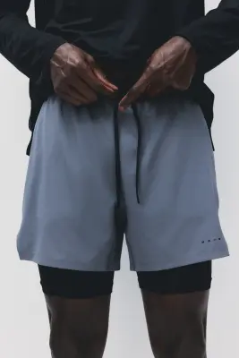 Short de sport superposé DryMove™ - Gris ancien — photo 1