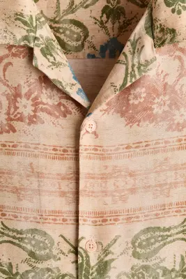 Regular Fit Patterned resort shirt - Beige ancien/fleuri — photo 4