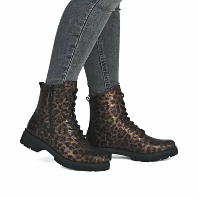 Bottines Remonte D2S72-90 Léopard - Lacets Zip Grande Pointure Femme — photo 5