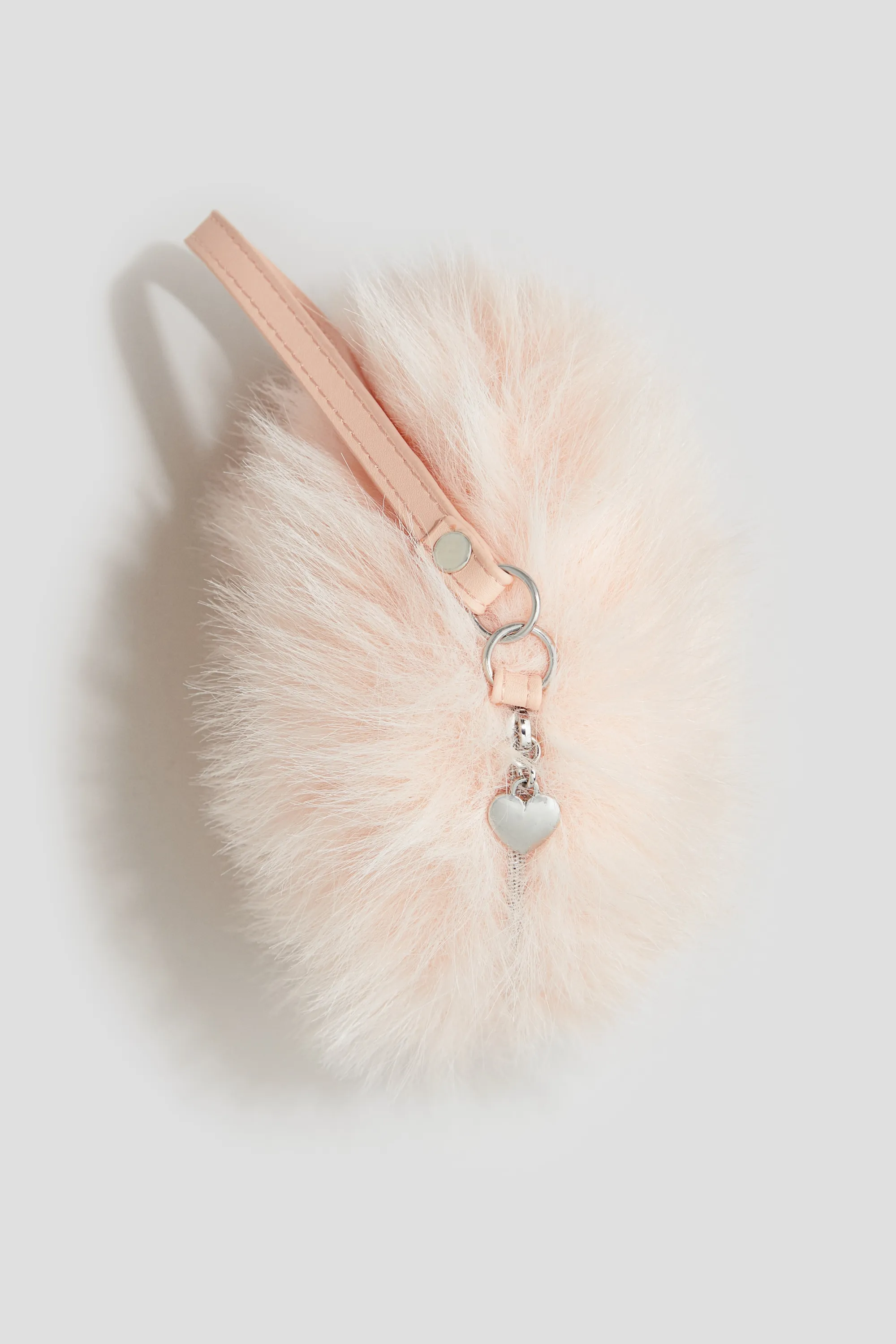Sac à main rond et duveteux - Rose clair