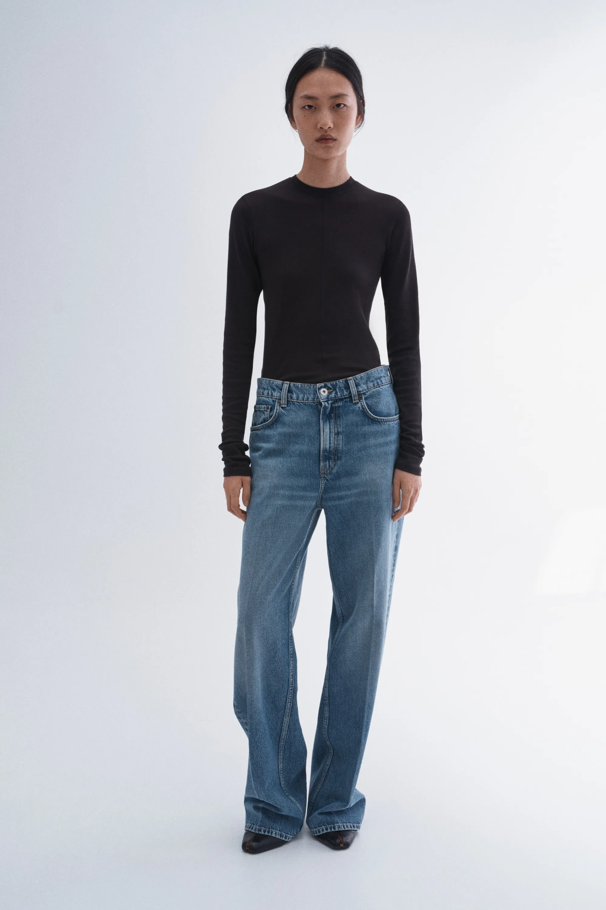 Top en coton pima - Noir