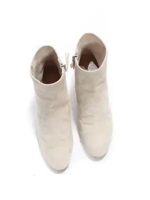 Bottines GABBIE bout amande petit talon en suede blanc beige Prix boutique 590€ Taille 37 — photo 2