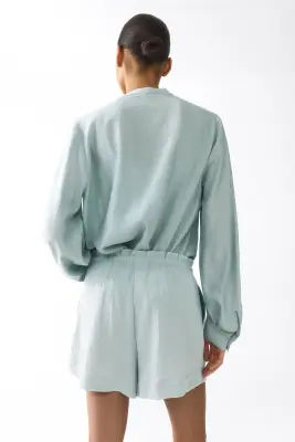 Short avec cordon de serrage - Turquoise ancien clair — photo 3