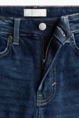 Slim High Waist Ankle Jeans - Bleu denim foncé — photo 4