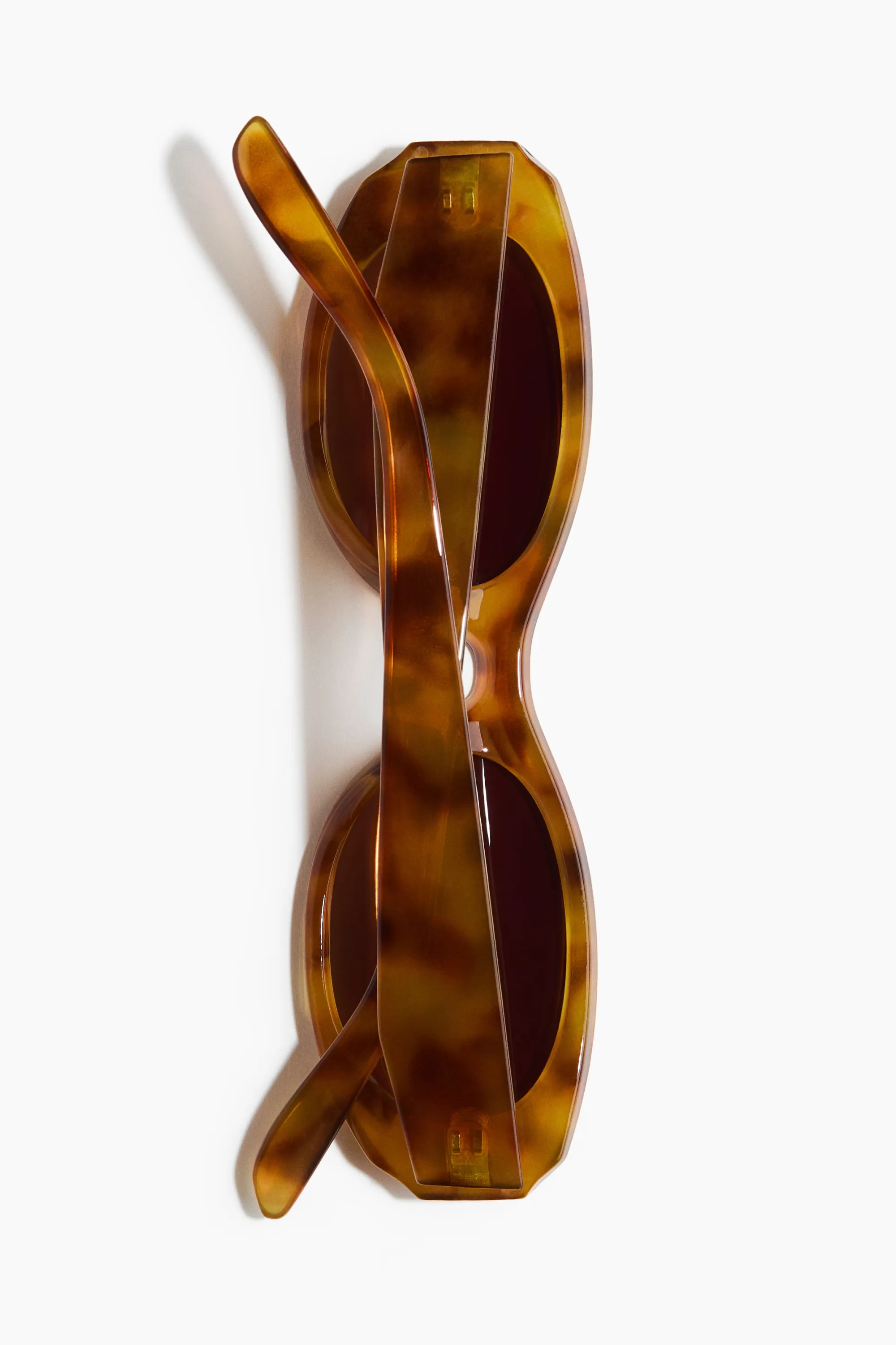 Lunettes de soleil ovales - Marron/motif écaille de tortue